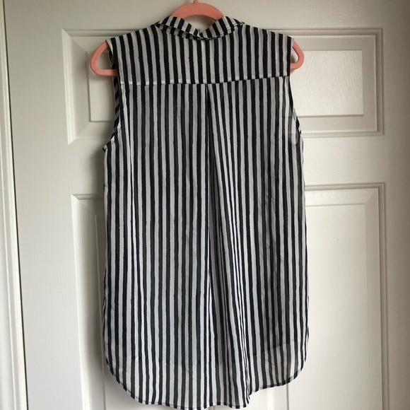 Sheer H&M Black and White Stripe Top - Picture 2 of 3